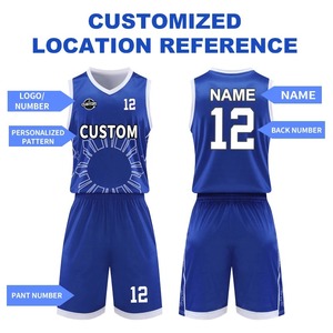 ชุดบาสเกตบอลระบายอากาศได้ดีชุดบาสเก็ตบอลพิมพ์ลายมืออาชีพวัสดุดี - Product Image 2