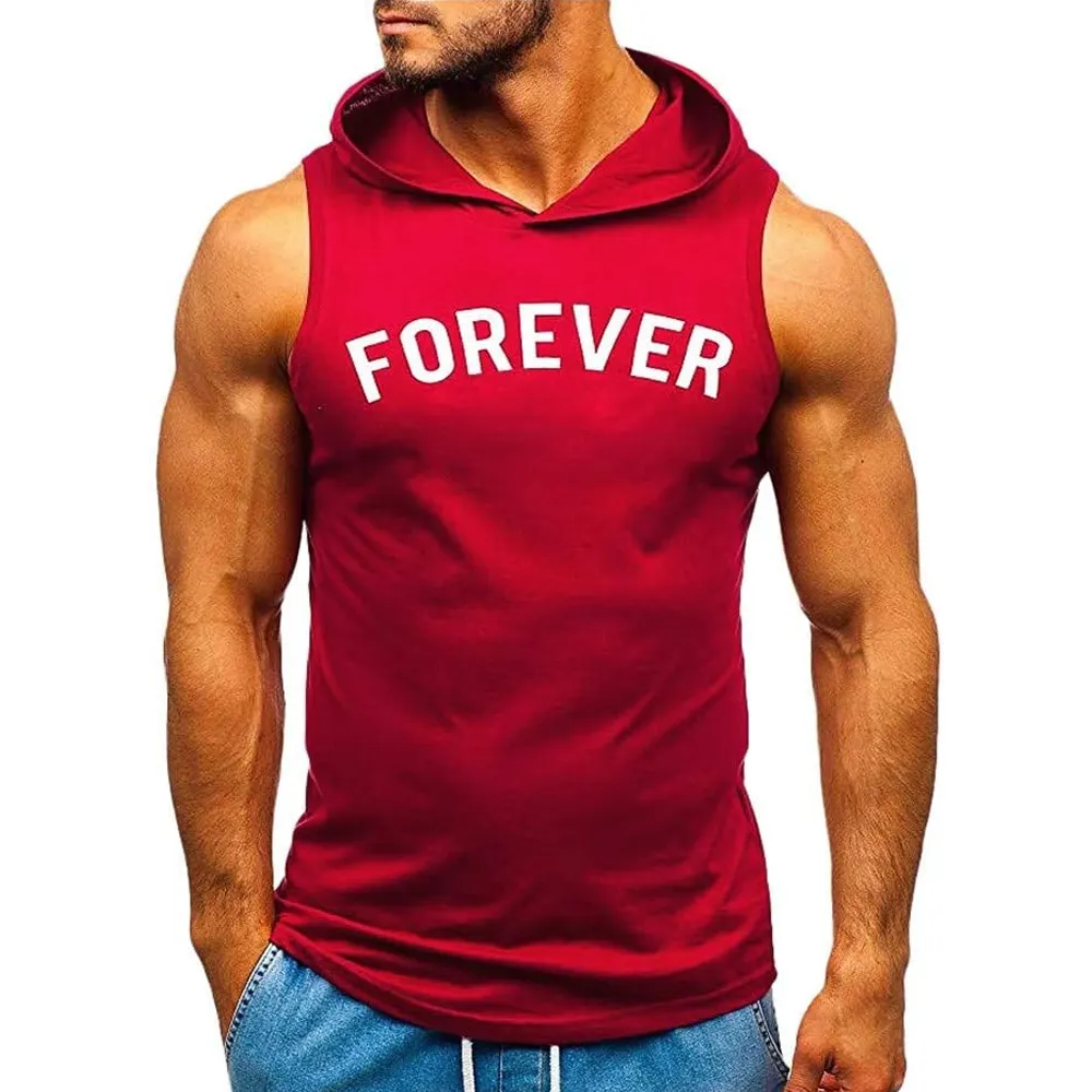 Maglietta personalizzata con Logo personalizzato in cotone per Fitness da uomo senza maniche camicia da corsa per allenamento muscolare da uomo canotta