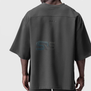 Venta caliente 100% algodón Loose Fit impreso camiseta para hombres logotipo personalizado manga corta OEM al por mayor gimnasio entrenamiento ropa elegante - Product Image 5