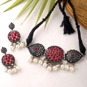 Collier Kundan marron pour mariages - Product Image 1