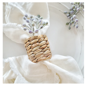 Porte-serviettes tissé en rotin naturel fait à la main décoration rustique écologique pour les paramètres de table à manger - Product Image 6