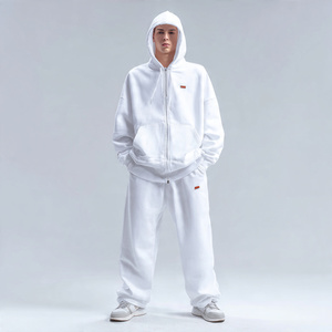 ชุดวอร์มกางเกงคาร์โก้มีฮู้ดแบบหลวมมีซิปสำหรับผู้ชายชุดวอร์มขนแกะแนวสตรีทสำหรับฤดูหนาว - Product Image 6