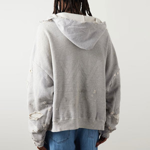 เสื้อฮู้ดดี้สไตล์ดิสเทรสสำหรับผู้ชาย สวมใส่สบาย เหมาะสำหรับแฟชั่นสตรีทและการสวมใส่แบบเลเยอร์และชุดลำลองในชีวิตประจำวัน - Product Image 5