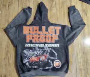 Sudadera con capucha personalizada BP Lavado ácido DTG Impreso 450 GSM Sudaderas con capucha y sudaderas para hombres Fabricantes de ropa Ropa deportiva - Product Image 3