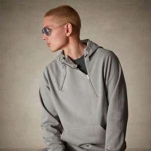 Sudadera con capucha y cremallera polar personalizada para hombre, chaqueta cálida de invierno con cremallera completa y capucha teñida Lisa para exteriores - Product Image 2