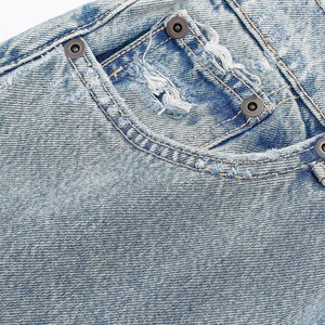 Pantalones vaqueros de pierna ancha de alta calidad para mujer, pantalones informales holgados personalizados para mujer con diseño Premium, pantalones vaqueros para mujer - Product Image 5