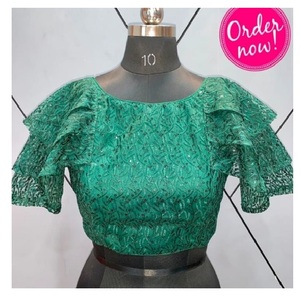 Modern Style Traditional Wedding Wear Latest Arrival High Quality <b>Readymade</b> <b>Blouse</b> Double Lining Sequence Embroidery Parties - Product Image 2