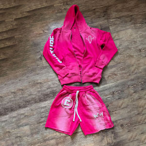 Conjunto de Sudadera con Capucha y Pantalones Cortos de Algodón 100%, Estilo Vintage Retro Lavado Ácido con Estampado 3D, Servicio OEM Premium - Product Image 6