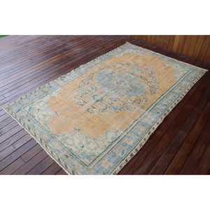 Tapis turc vintage, tapis de 4,9 x 7,6 pieds, tapis persan jaune - Product Image 2