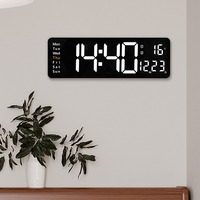 Jam Dinding LED Digital Nordik 6626 Layar Besar 16 Inci Gaya Minimalis untuk Ruang Tamu atau Penggunaan di Meja