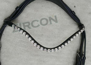 Bride de cheval en cuir anatomique incomparable avec bande de front de vague de cristal - Product Image 6