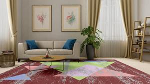 Juego de alfombras antideslizantes ecológicas de estilo persa de lana anudada a mano de alta calidad para mascotas, diseño de patrón abstracto - Product Image 6