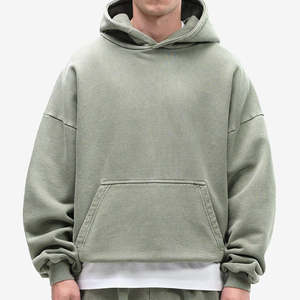 Sudadera con Capucha Verde Oliva con Estampado Tejido, Sudadera Holgada de Otoño con Bolsillo Delantero, Corte Regular, Estilo Casual Urbano - Product Image 4