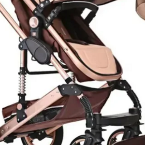 Poussette bébé, cadre en alliage d'aluminium, pliable, portable, capacité de charge de 15 kg, nouveau-né à 3 ans, tissu brun - Product Image 6