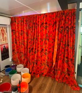 Customizable Luxury Orange Velvet <b>Curtain</b> Boho Bird Print Vintage Style Cotton Valances and <b>Drapes</b> for Home Decoration - Product Image 2