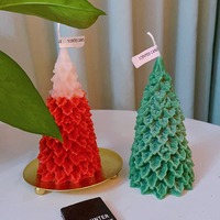 TOOWIN Extra Hohe Weihnachtsbaumkerzen, Weihnachtsdekoration, Tannenbäume, Heiligabendgeschenke, Duftende Weihnachtskerzen