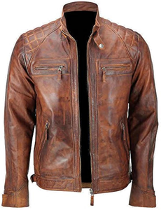 Veste en cuir pour hommes coupe-vent durable de haute qualité col montant peau de vache meilleur design Offres Spéciales - Product Image 6