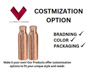 Bouteille en cuivre de conception martelée en gros de qualité supérieure 500 ML, ajoutez une touche de sophistication à votre bouteille en cuivre d'hydratation - Product Image 3