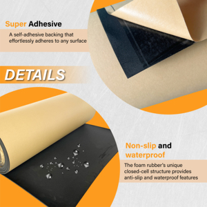 50mm 블랙 네오프렌 스펀지 폼 고무 시트 롤 (자착식) - Product Image 5