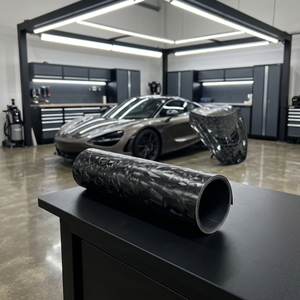 Premium Paper-backed Matte/Gloss Forged <b>Black</b> High Stretchable PVC Anti Scratch Film Air Bubble Free Color Changing Car Body - Product Image 1