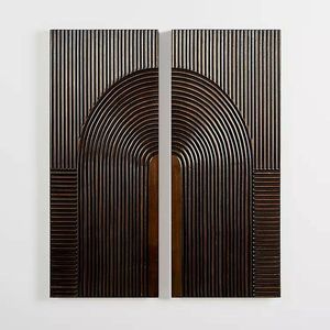 Wholesale Price Handmade Wooden Wall Art Geometric Wood Panel <b>Decorative</b> <b>Rustic</b> Modern Sculpture Accent Paneling For <b>Home</b> Office - Product Image 4