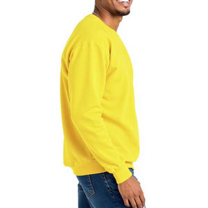 Sudadera Informal Holgada de Manga Larga con Hombros Caídos y Cuello Alto Simulado, 100% Algodón Teñido Liso para Invierno - Product Image 2