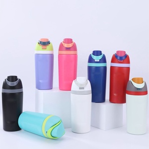 Vaso térmico SilverJet de acero inoxidable de 12oz/16oz, libre de BPA, botella de agua aislada para viajes, escuela y actividades al aire libre, con tapa y pajita. - Product Image 4