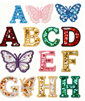Broderie de lettres personnalisable avec des paillettes, des patchs de broderie avec des paillettes adaptés aux chemises, pantalons, vestes et sacs