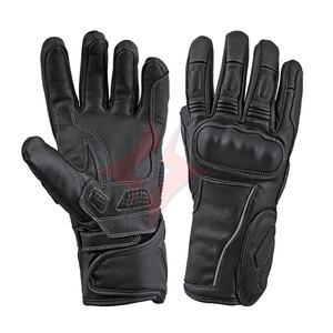 Gants de moto unisexes en cuir noir de qualité supérieure, imperméables, antidérapants, avec design personnalisé imprimé pour les sports d'hiver, la conduite et les courses automobiles - Product Image 1