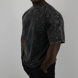 Camisetas lavadas con ácido de la mejor calidad, camisetas lavadas con ácido con logotipo personalizado, crea tu propia idea, camisetas lavadas con ácido - Product Image 3