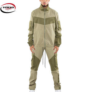 Customized Men's Sportswear 2-Piece Set Nylon Windbreaker with Full Zipper Breathable and Lightweight Printed Techniques - Product Image 1