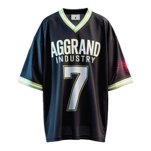 2025 Men's Casual Streetwear knitted Jersey <b>T</b>-<b>Shirt</b> Summer Loose Short Sleeve <b>V</b>-<b>Neck</b> Sportswear Mesh Jersey <b>T</b>-<b>shirt</b> for men - Product Image 1