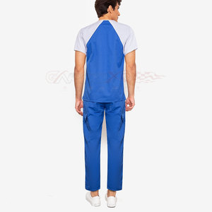 Medical Unisex Denim Cotton Blends Scrub Suit Elastic Waistband Pants Two Functional <b>Pockets</b> Needle Detection Breathable - Product Image 6