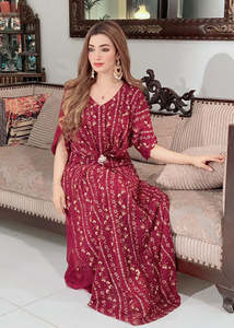 Caftán bohemio elegante bordado para mujer, colección única, manga tres cuartos hasta el suelo, vestido de novia Sexy de verano - Product Image 4
