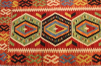 FAF CARPET Maßgefertigter Übungs-Kelim-Teppich Flachgewebter Polyester Waschbar Niedrigflorig Blumenmuster Rechteckig Dünn mit Jute-Rückseite