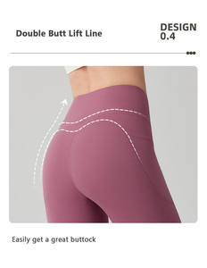 ชุดออกกำลังกายโยคะคุณภาพสูงแบรนด์ใหม่ปี 2025 คอทรงยู เอวสูง ผ้าสองสีลายสก็อต ผสมสแปนเด็กซ์/โพลีเอสเตอร์ ระบายอากาศได้ดี - Product Image 5