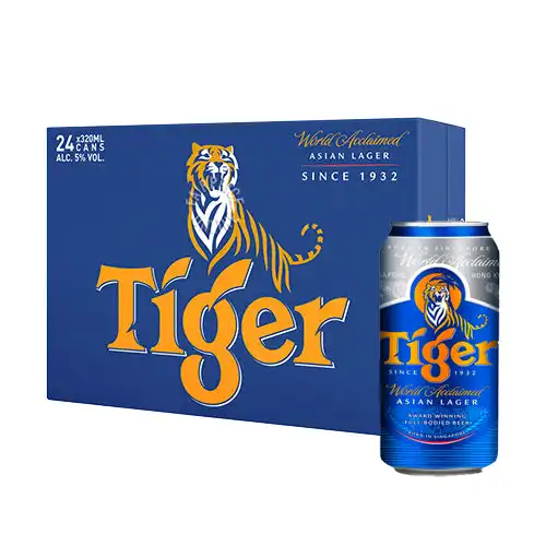 Tiger Lager Beer Can, Original Larger Beer, award winning Asian lager, x24 pack count BEST Bulk Price