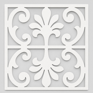 Decorative CNC Cut PVC Privacy Screen Room Divider Panel Vintage Ornament 600 x 600 mm Made in Germany - Product Image 3