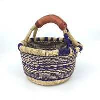 Panier bolga en jonc de mer coloré tissé naturel de haute qualité, paniers faits à la main de style africain