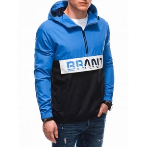 Chaqueta cortavientos con cremallera cortavientos 1/4 para hombre con logotipo personalizado al por mayor estilo informal con capucha de alta calidad - Product Image 6