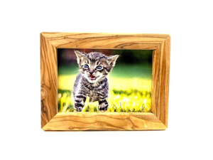 Cadre photo en bois d'olivier artisanal et écologique 10x15 cm |   Cadre en bois naturel élégant |   Style vintage personnalisable Saniya - Product Image 2