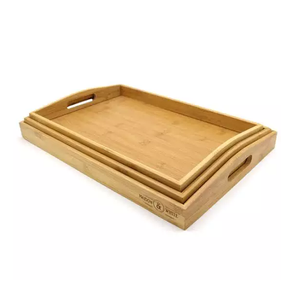 Plateau en bois sur mesure pour la maison, plateau de service rectangulaire design pour aliments, thé, café, barware et boissons - Product Image 4