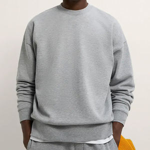 เสื้อฮู้ดและสเวตเตอร์คอกลมสำหรับผู้ชายเสื้อสเวตเชิ้ตผ้าคอตตอนผ้าขนแกะสีดำสำหรับทุกเพศ - Product Image 5