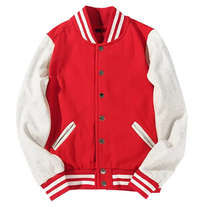 New Custom Men's Baseball Varsity Jacket Canvas Stand Collar Front Logo Breathable <b>Winter</b> <b>Quilted</b> Loose Fit - Product Image 4