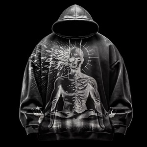 Sudadera con Capucha Estampada de Felpa Gruesa Orgánica 100% Algodón Ecológica de 500 Gramos para Hombre de Invierno - Product Image 3