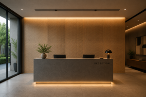 Panneaux acoustiques en bois fabriqués en Espagne, panneaux décoratifs insonorisants pour murs et plafonds, pour bureaux, design minimaliste. - Product Image 5
