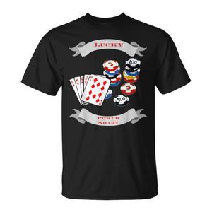 Camiseta Lucky Poker negra para hombre, ropa informal para regalo de juegos - Product Image 1