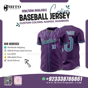 Offre Spéciale et haute qualité personnalisé couleur unie vêtements de Baseball boutonné personnalisé cousu nom numéro maillot de Baseball - Product Image 2