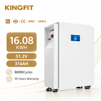 بطارية ليثيوم شمسية OEM IP65 بسعة 314 أمبير ساعة 51.2 فولت LiFePO4 LFP 16 كيلوواط ساعة لنظام الطاقة المنزلي والسيارات الكهربائية مع عجلات
