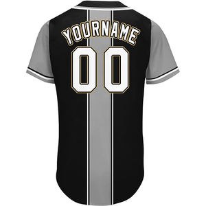 Maillot de baseball personnalisable avec broderie, séchage rapide, polyester, grande taille, ample, respirant, col en V, manches courtes - Product Image 2